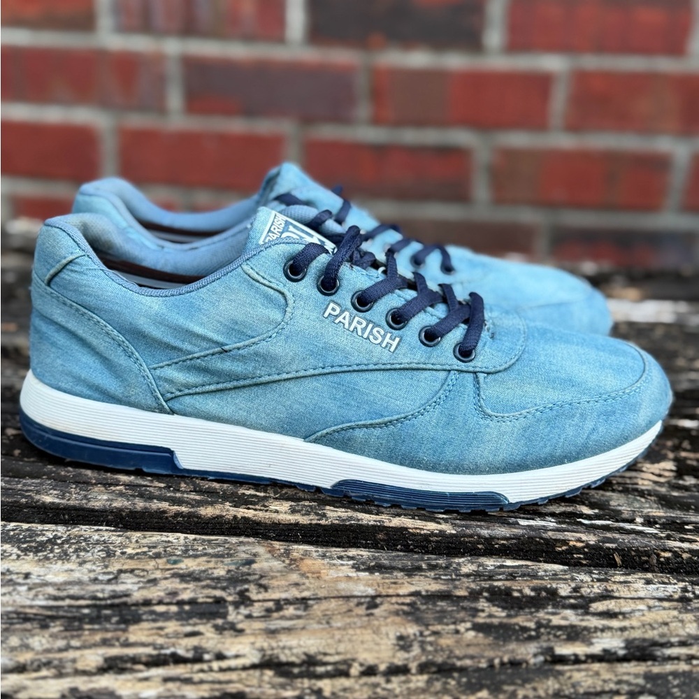 Parish Nation Men’s Size 8.5 Blue Denim Lace Up Casual Shoes Sneakers M3
